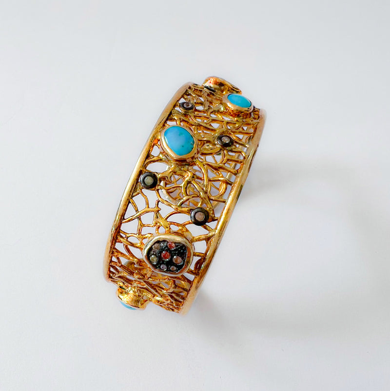 Gold Plated Turquoise Cuff Bracelet