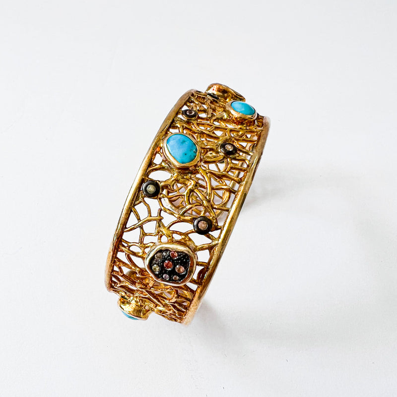 Gold Plated Turquoise Cuff Bracelet